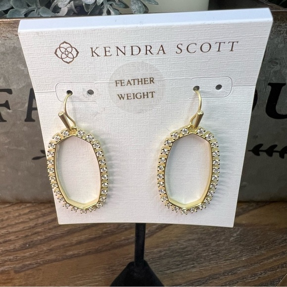 Kendra Scott NWT Elle Gold with Rhinestones - Picture 1 of 3